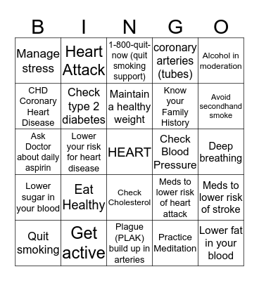 February Heart Bingo Card