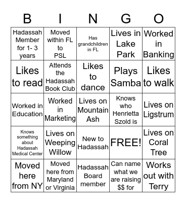 Find Someone Who Bingo Card