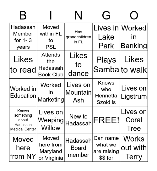 Find Someone Who Bingo Card