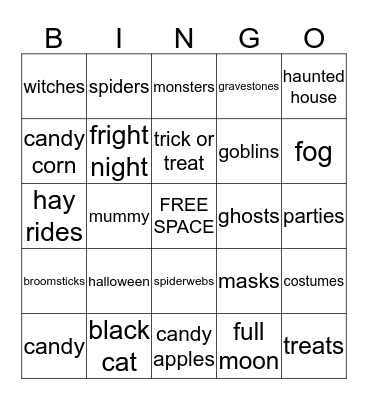 Halloween  Bingo Card