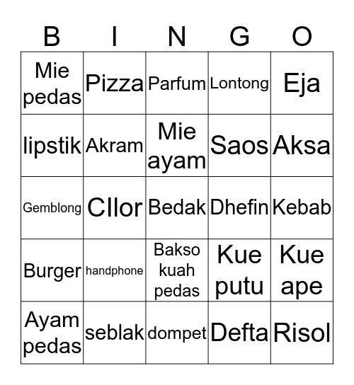 Rai K. Gandhi Bingo Card