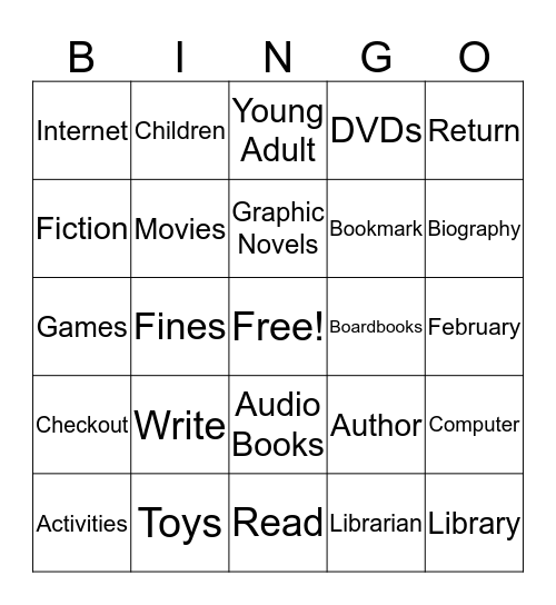 Take Your Child to the Library Day Bingo Card