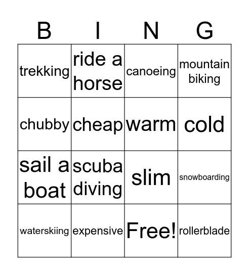 GRADE 6 BINGO Card