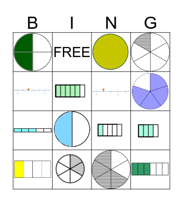 Fraction Bingo Card