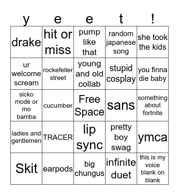 Bingogooooooo Bingo Card