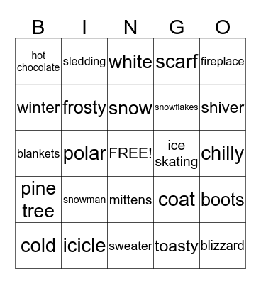 Winter Bingo Card