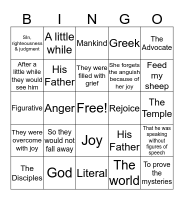 Chapter 16 Bingo Card