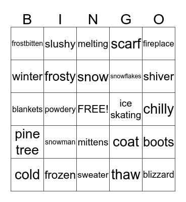 Winter Bingo Card