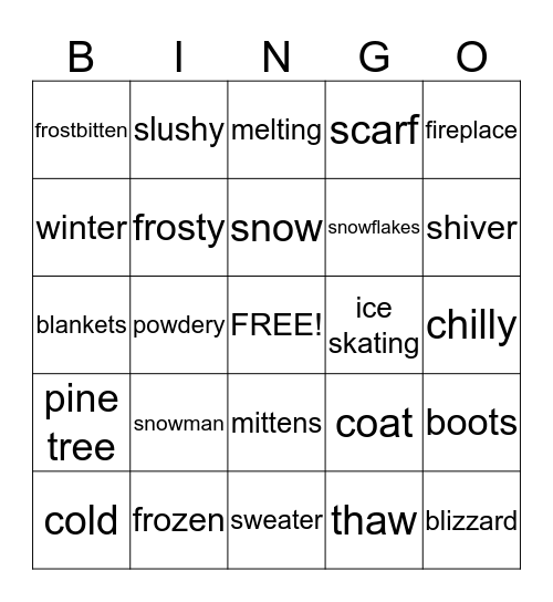 Winter Bingo Card