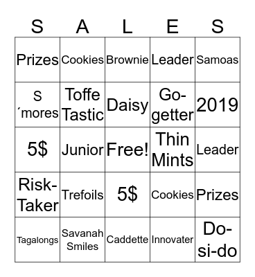 COOKIE Bingo Card