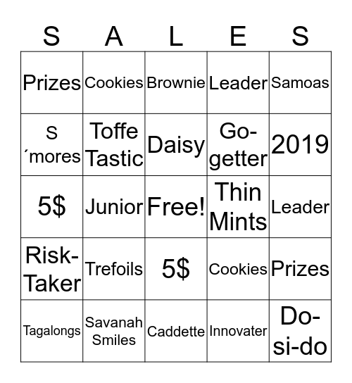 COOKIE Bingo Card