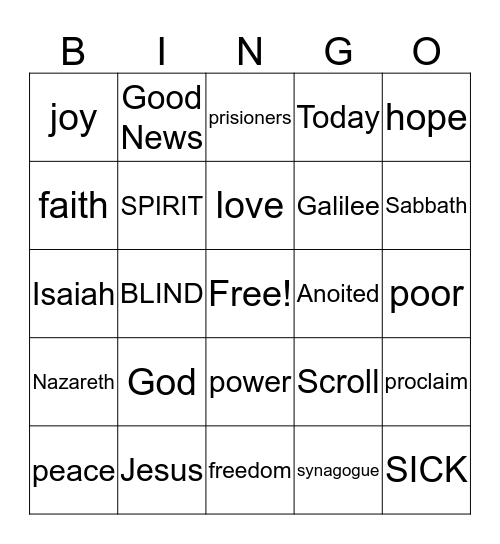 God's Promises Fulfilled Bingo Card
