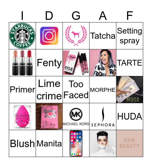 MAKEUP925<3 Bingo Card