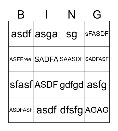 BIBLE BINGO Card