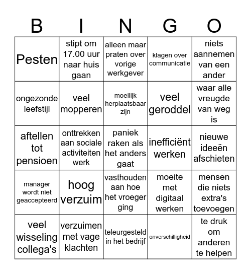 Obsoletie Bingo Card