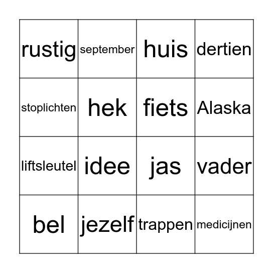 Voorleesbingo Card