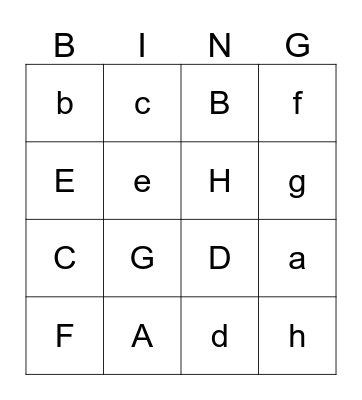 ABC Bingo Card