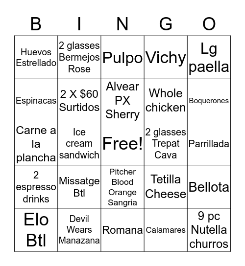 SUNDAY FUNDAY BINGO!! Bingo Card