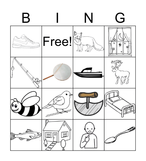 Yup'ik Alphabet Images Bingo Card