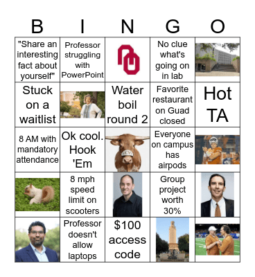 HAPPY NEW SEMESTER Bingo Card
