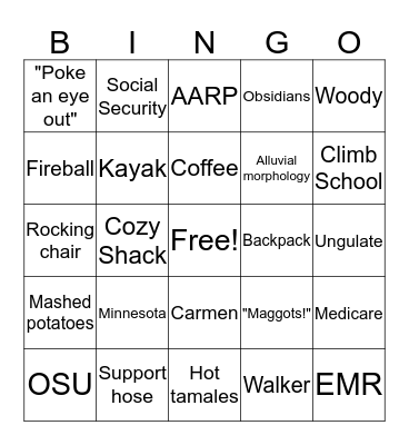 MARYANNE AT 60 BINGO Card