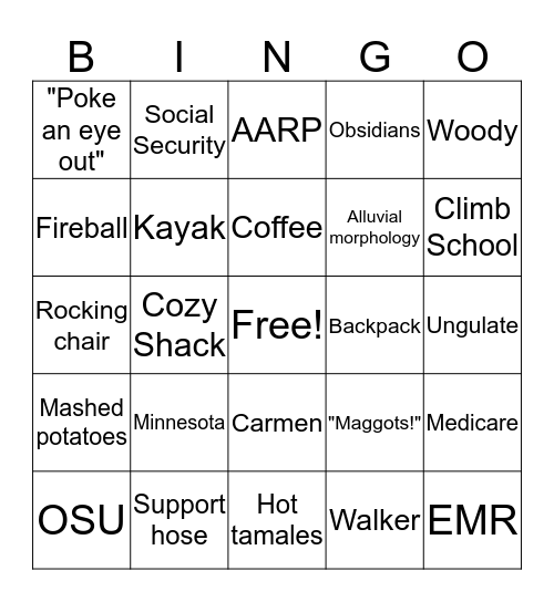 MARYANNE AT 60 BINGO Card