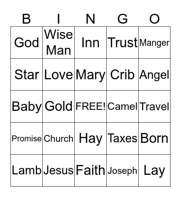 Lily's Christmas Bingo Card