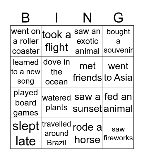 Find someone who... Bingo Card