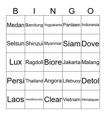 I C I Bingo Card