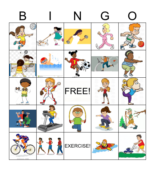 BE WELL BINGO - EXERCISE Bingo Card
