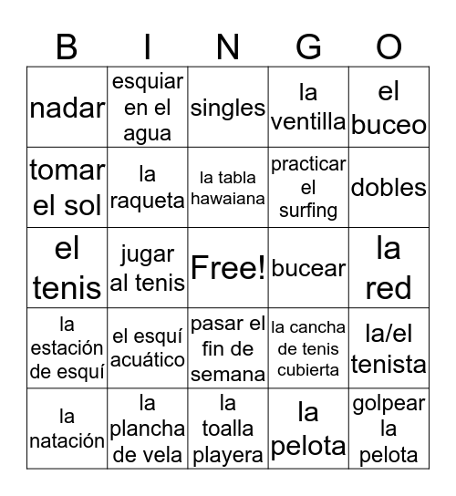 Set 26-50 Bingo Card