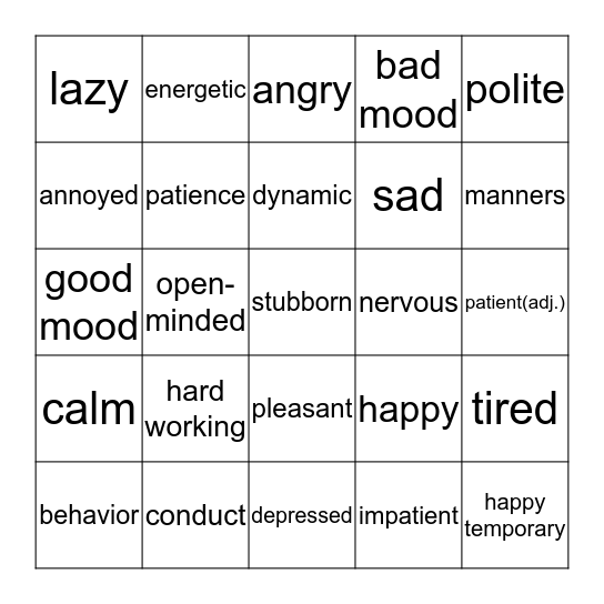 Capitulo 5 Bingo Card