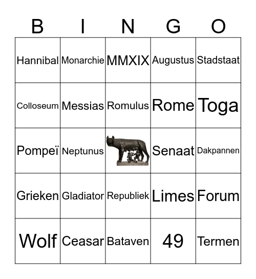 Romeinse Rijk Bingo Card