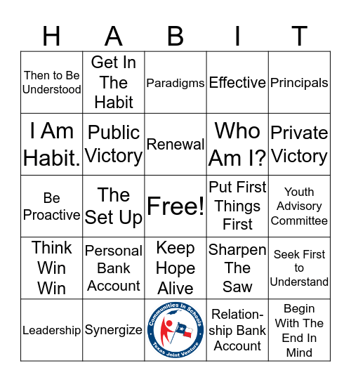 7 Habits Bingo Card