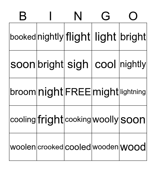 OO/IGH Bingo Card