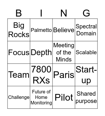 2019  NSM Bingo Card