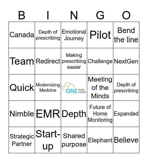 2019  NSM Bingo Card