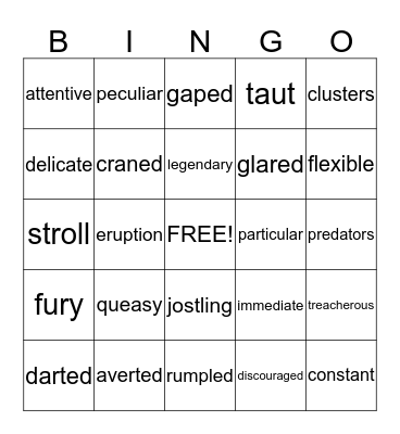 Mid-Year Vocabulary Bingo Card