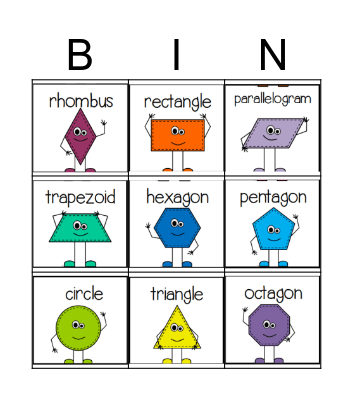 Shapes Bingo (Rogers) Bingo Card