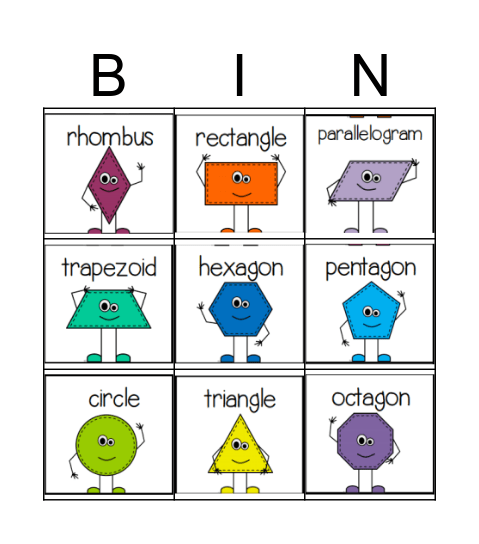 Shapes Bingo (Rogers) Bingo Card