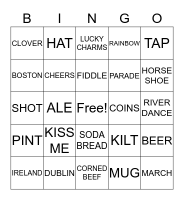 ST. PATRICK'S LUNCHEON Bingo Card