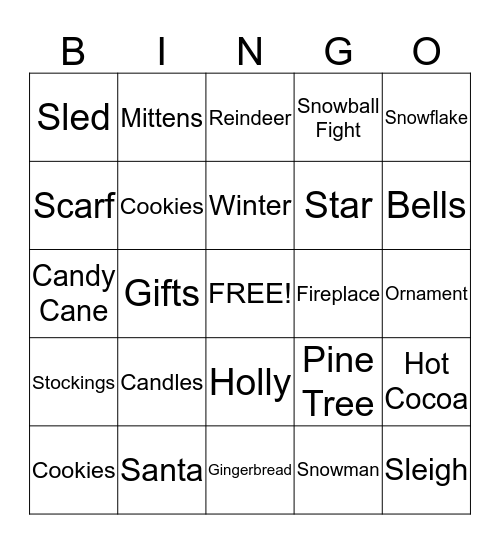 Holiday Bingo Card