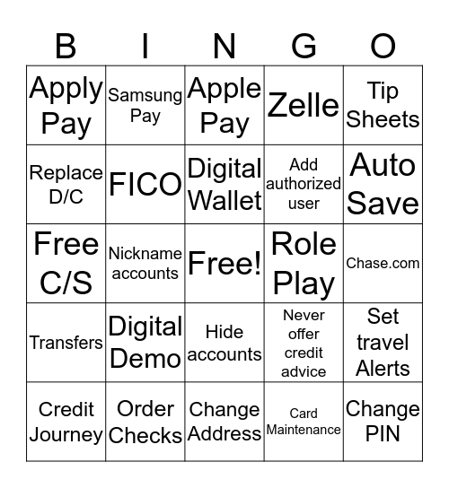 Digital Journey Bingo Card