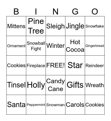 Holiday Bingo Card
