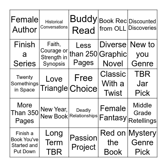 Lost-A-Thon Bingo Card