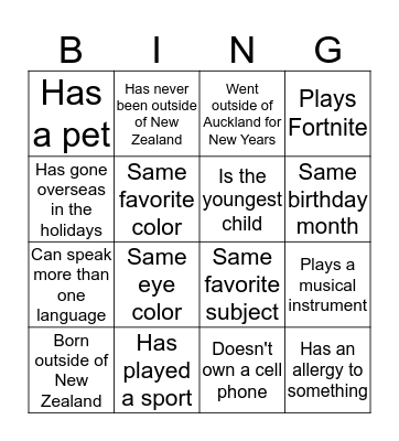 Bingo Card