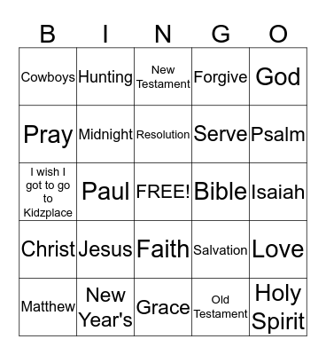 FBRC New Year's BINGO Card