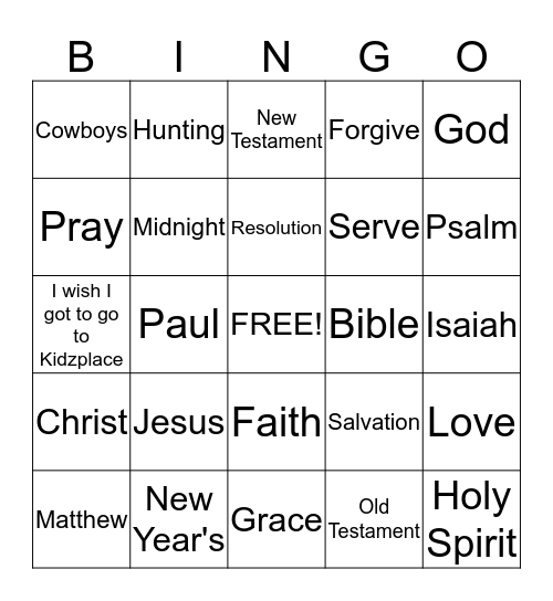 FBRC New Year's BINGO Card