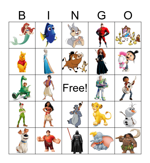Disney Bingo Card