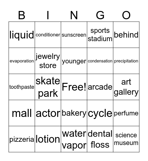Bingo Chapter 5: 1 & 2  Bingo Card